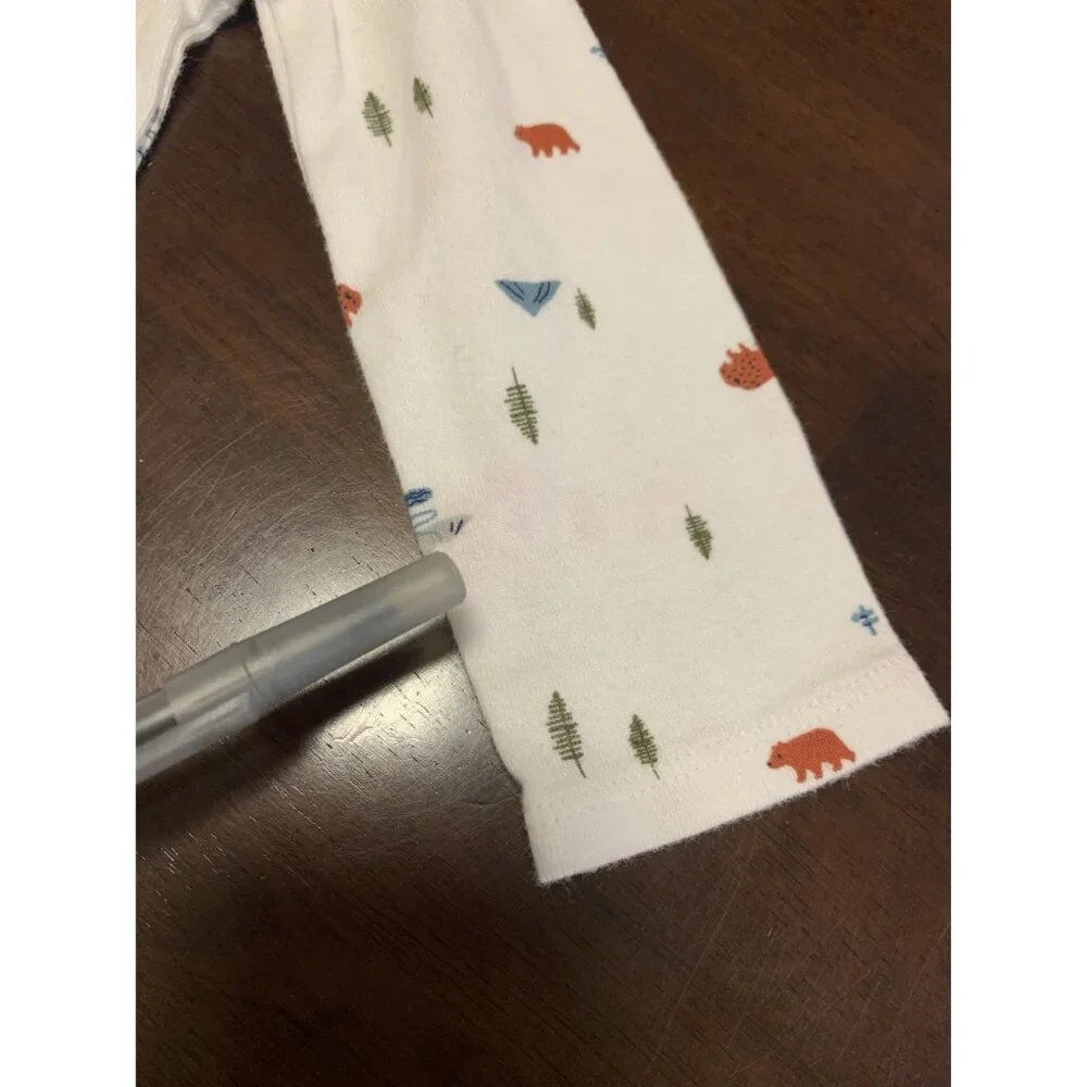 Carters 18M Long-Sleeve White‎ Cotton Bodysuit Outdoor Theme Bears Trees